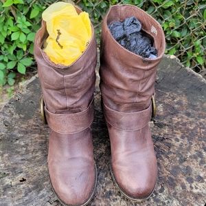 Bakers Genuine Leather Ankle Boots With Buckle Design